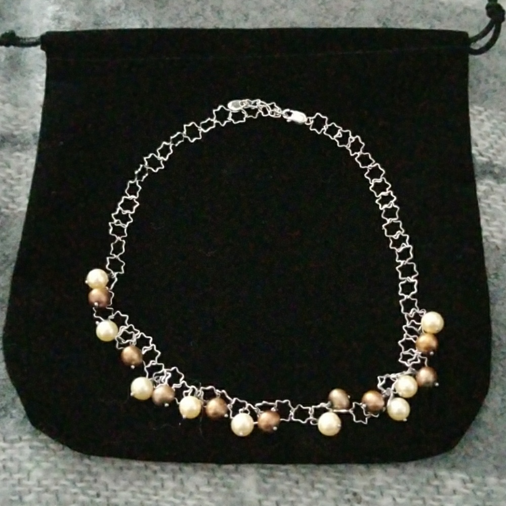 Gems Freshwater Pearl Silver Necklace